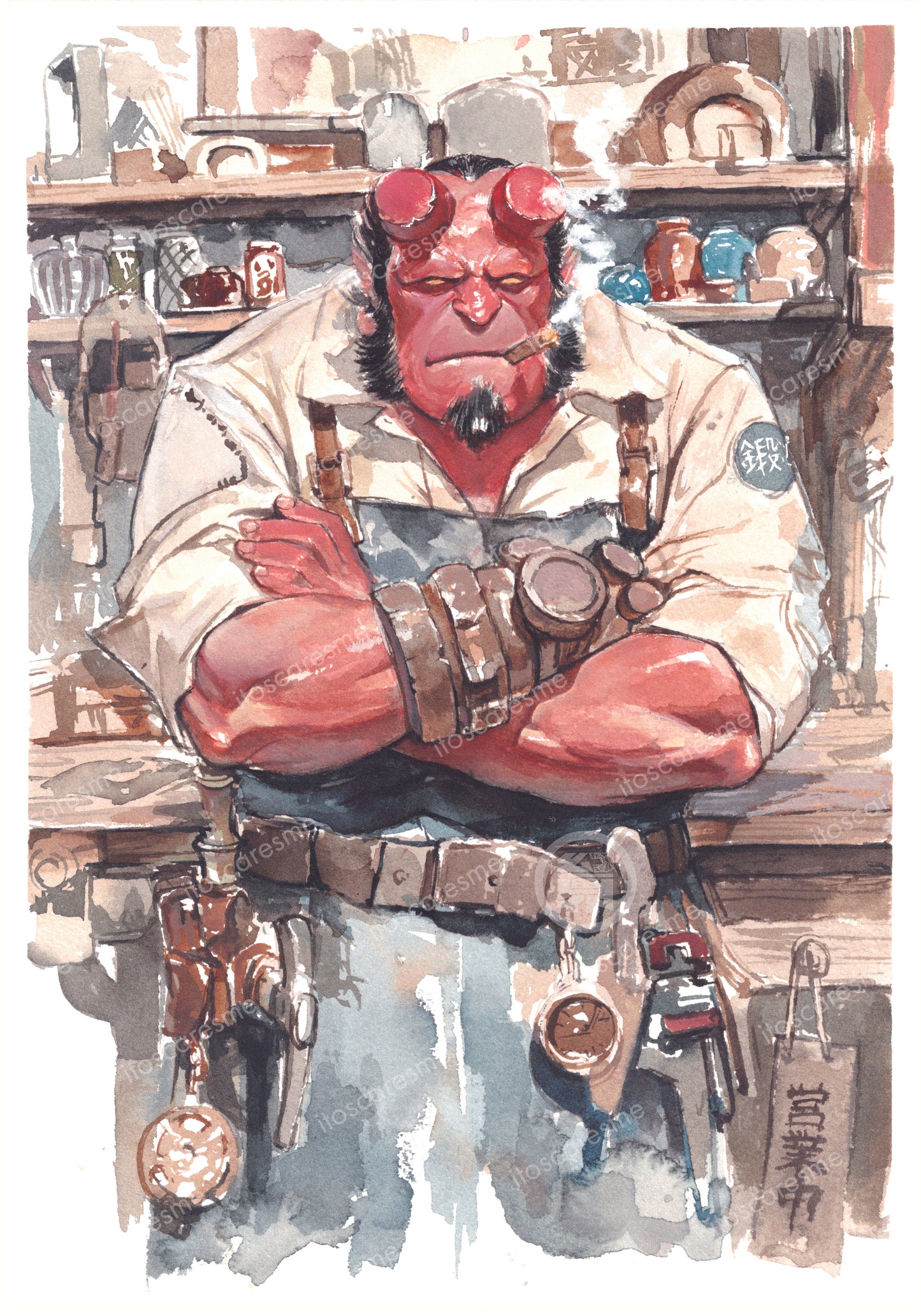 Hellboy 鍛冶屋 (blacksmith) Print