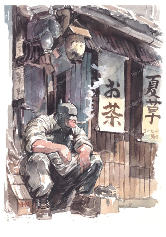 Batman  お茶  壊す (tea break) Print (Copy)