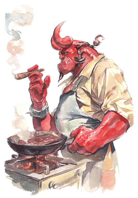 Hellboy BBQ (バーベキュー) Print