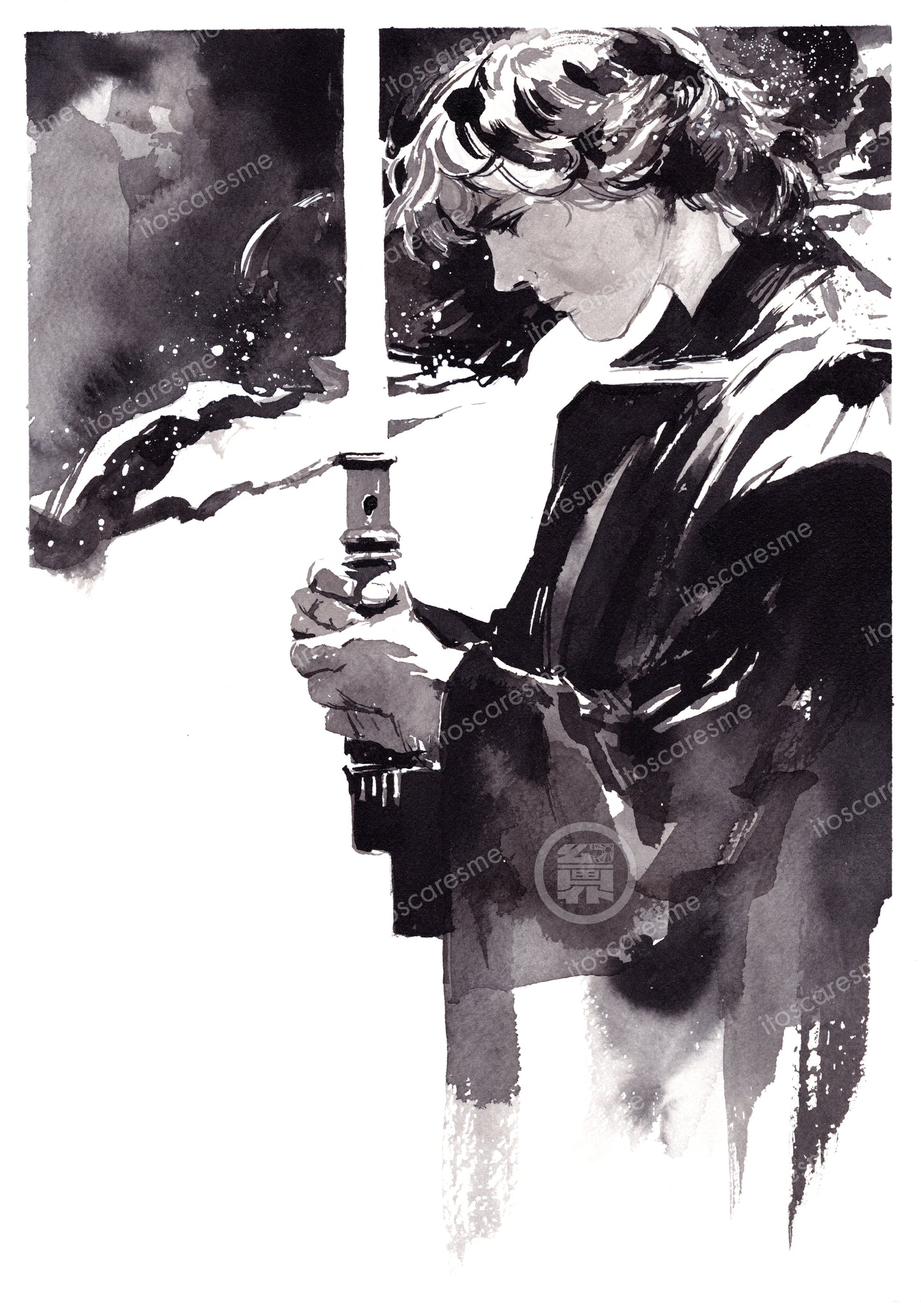 Luke 墨絵 (sumi-ink) (Print)