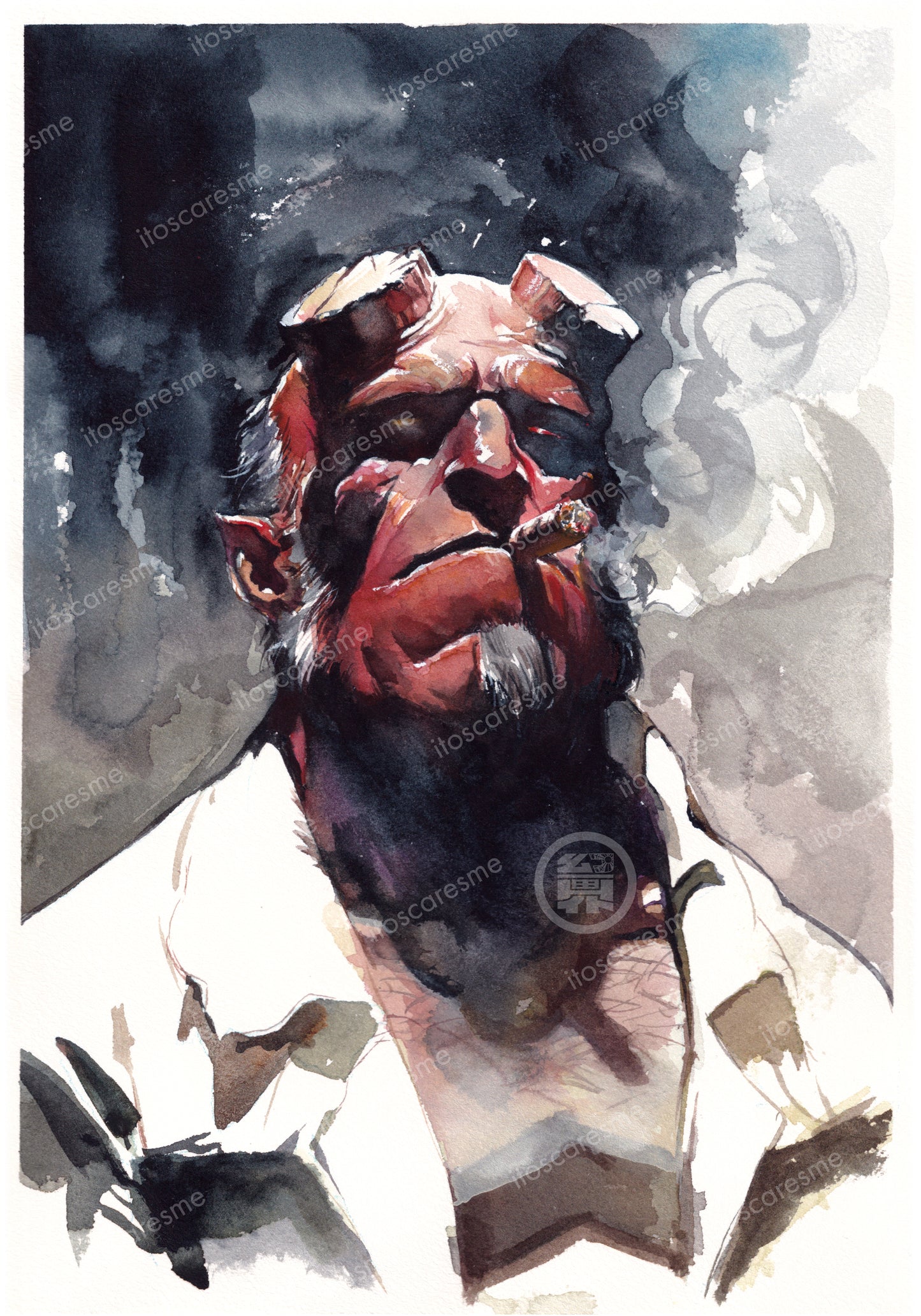 Hellboy Cigar - ヘルボイ (Print)