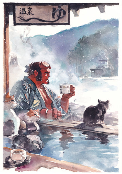 Hellboy Onsen 温泉 (Print)